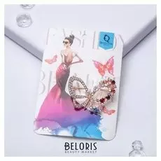 Брошь "Бабочка искристая", цветная в золоте