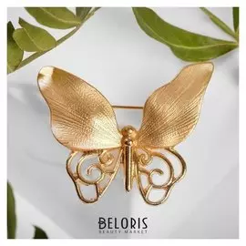 Брошь "Бабочка" необычная, цвет золото