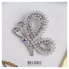 Брошь "Бабочка" жемчужная