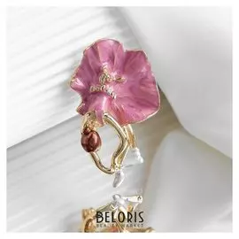 Брошь "Балерина" в поклоне, цвет розовый в золоте
