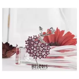 Брошь "Балерина" женственность, цвет бело-розовый в серебре