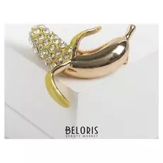 Брошь "Банан", цвет жёлто-белый в золоте