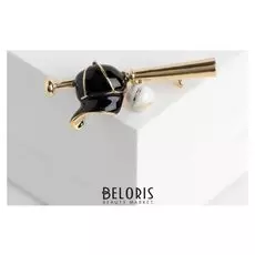 Брошь "Бейсбол" спортивный набор, цвет чёрный в золоте