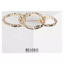 Брошь "Цепь" три звена, цвет золото