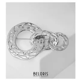 Брошь "Цепи", цвет серебро