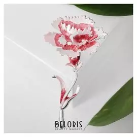 Брошь "Цветок" гвоздика, цвет розовый в серебре