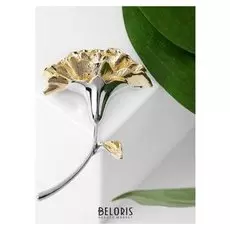 Брошь "Цветок" гвоздика, цвет серебристо-золотой