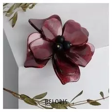 Брошь "Цветок" незабудка, цвет розовый в золоте