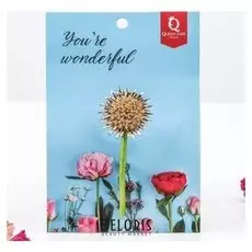 Брошь "Цветок одуванчик", цветная в золоте