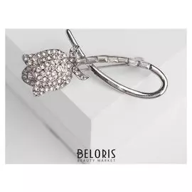 Брошь "Цветок" петелька, цвет белый в серебре