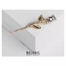 Брошь "Цветок" роза, цвет серебряно-золотой