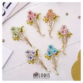 Брошь "Цветы в букете"