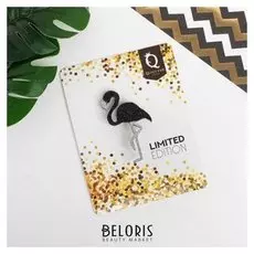 Брошь деревянная, ручная работа "Сверкающий фламинго"