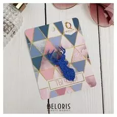 Брошь деревянная, ручная работа "Сверкающий олень"