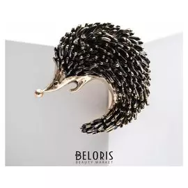 Брошь "Дикобраз", цвет чёрный в золоте