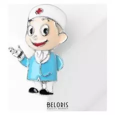 Брошь "Доктор", цветная в серебре