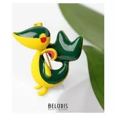 Брошь "Дракончик", цвет жёлто-зелёный