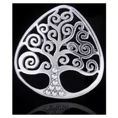 Брошь "Древена", цвет чернёное серебро