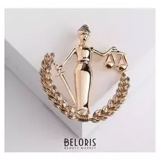 Брошь "Фемида" богиня правосудия, цвет золото