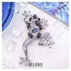 Брошь "Галиотис" лягушка-квакушка, в серебре