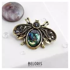 Брошь "Галиотис" муха, в черненом золоте