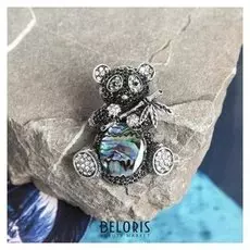 Брошь "Галиотис" панда с бамбуком