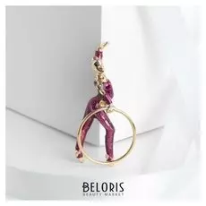 Брошь "Гимнастка" хулахуп, цвет фиолетовый в золоте