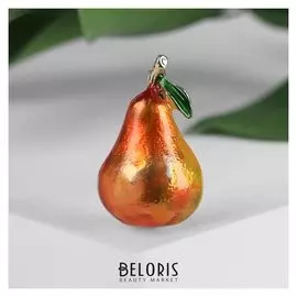 Брошь "Груша" наливная, цвет оранжево-зелёный в золоте