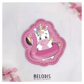 Брошь из фетра «Радужный единорог», с термонаклейкой и перфорацией