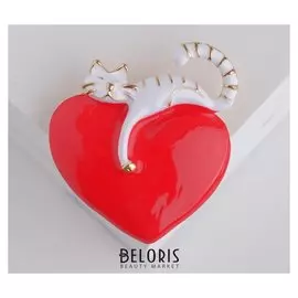 Брошь "Кот мартовский", цвет красно-белый