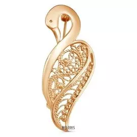 Брошь "Лебедь" позолота