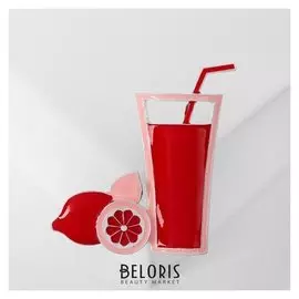 Брошь "Лимонад", цвет красно-розовый в серебре