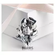 Брошь "Любовь" пара, цвет чернёного серебра