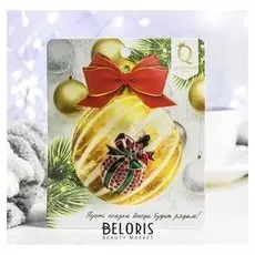 Брошь "Новогодняя на шаре" ёлочная игрушка, цветная в золоте