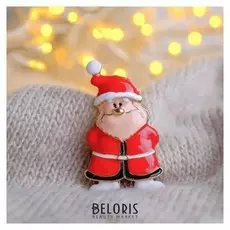 Брошь "Новогодняя сказка" дедушка мороз, разноцветная в золоте