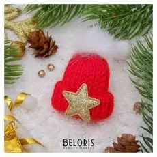Брошь "Новогодняя сказка" шапочка теплая, цвет красный