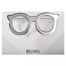 Брошь "Очки" маленькие, цвет серебро