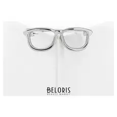 Брошь "Очки" оправа, цвет серебро