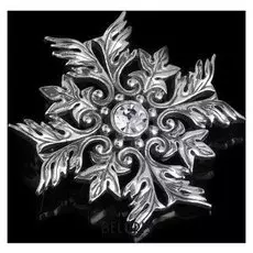 Брошь "Орден любви", цвет белый в чернёном серебре