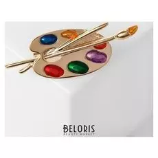 Брошь "Палитра" художника, цветная в золоте