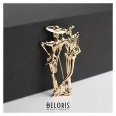 Брошь "Парочка" в шляпках, цвет золото