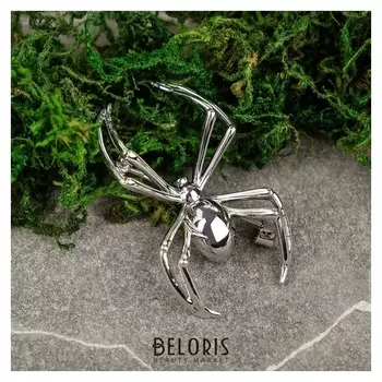 Брошь "Паучок", цвет серебро
