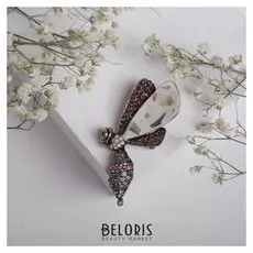 Брошь "Пчёлка", цветная в чернёном золоте