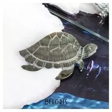 Брошь "Перламутр" черепаха, цвет серый