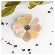 Брошь "Перламутр" цветок лютик, цвет розовый