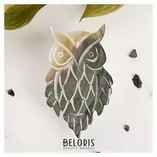 Брошь "Перламутр" филин, цвет коричневый