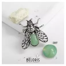 Брошь-подвеска муха "Нефрит"