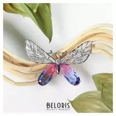 Брошь посеребрение "Бабочка" с резными крылышками