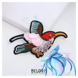 Брошь "Птица", разноцветная