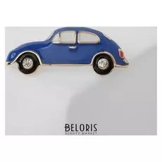 Брошь "Ретромобиль", цвет синий в золоте